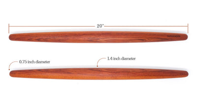 Babish 21 Inch French Rolling Pin - Solid Teak Wood, Tapered For Pastry & Pie Dough - View #2