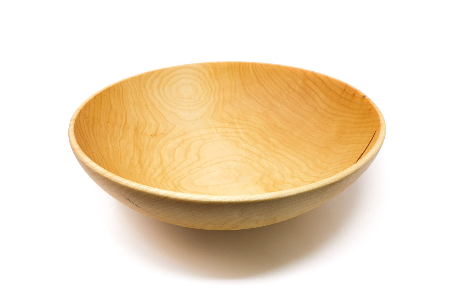 wooden fruit bowl on white background