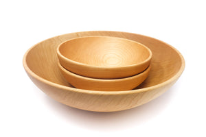 Wooden bowl set - hard maple 3 piece