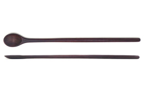 black ebony thin long handled wood tasting spoon - Earlywood
