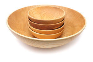 wooden bowl set - maple - 5 piece
