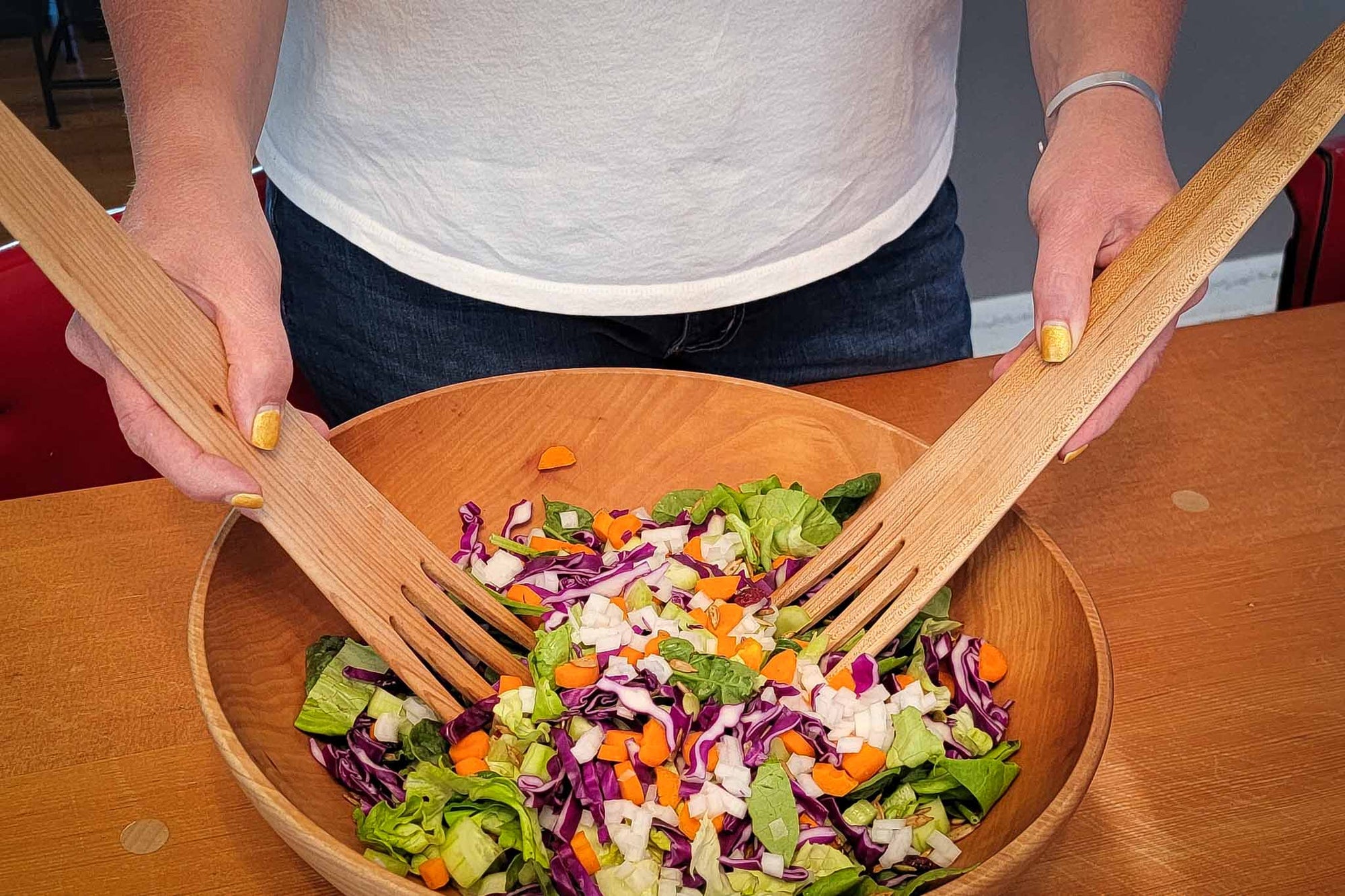 wooden salad servers