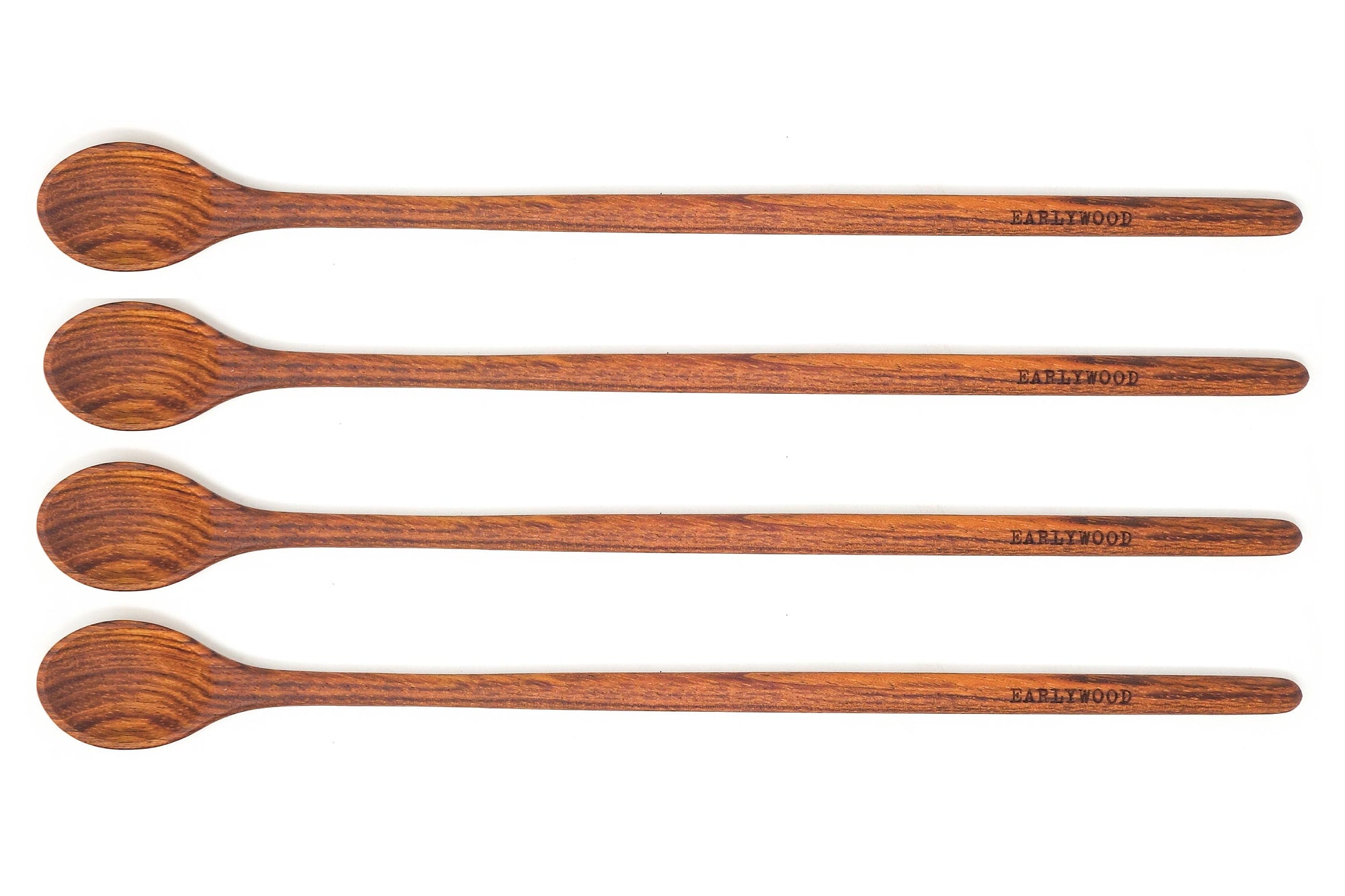 4-piece set of brown wood tasting spoons - jatoba Earlywood
