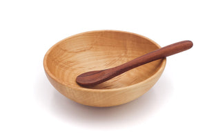 small wood bowl with spoon