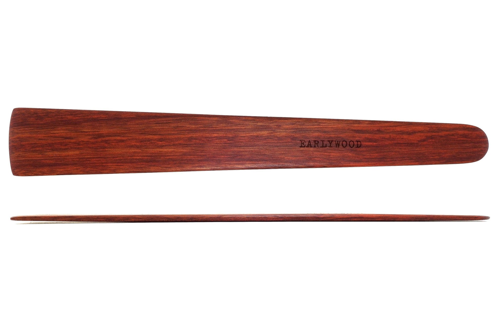 long thin flat wood spatula in bloodwood - Earlywood