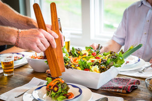 long wood salad tongs serving salad - Earlywood