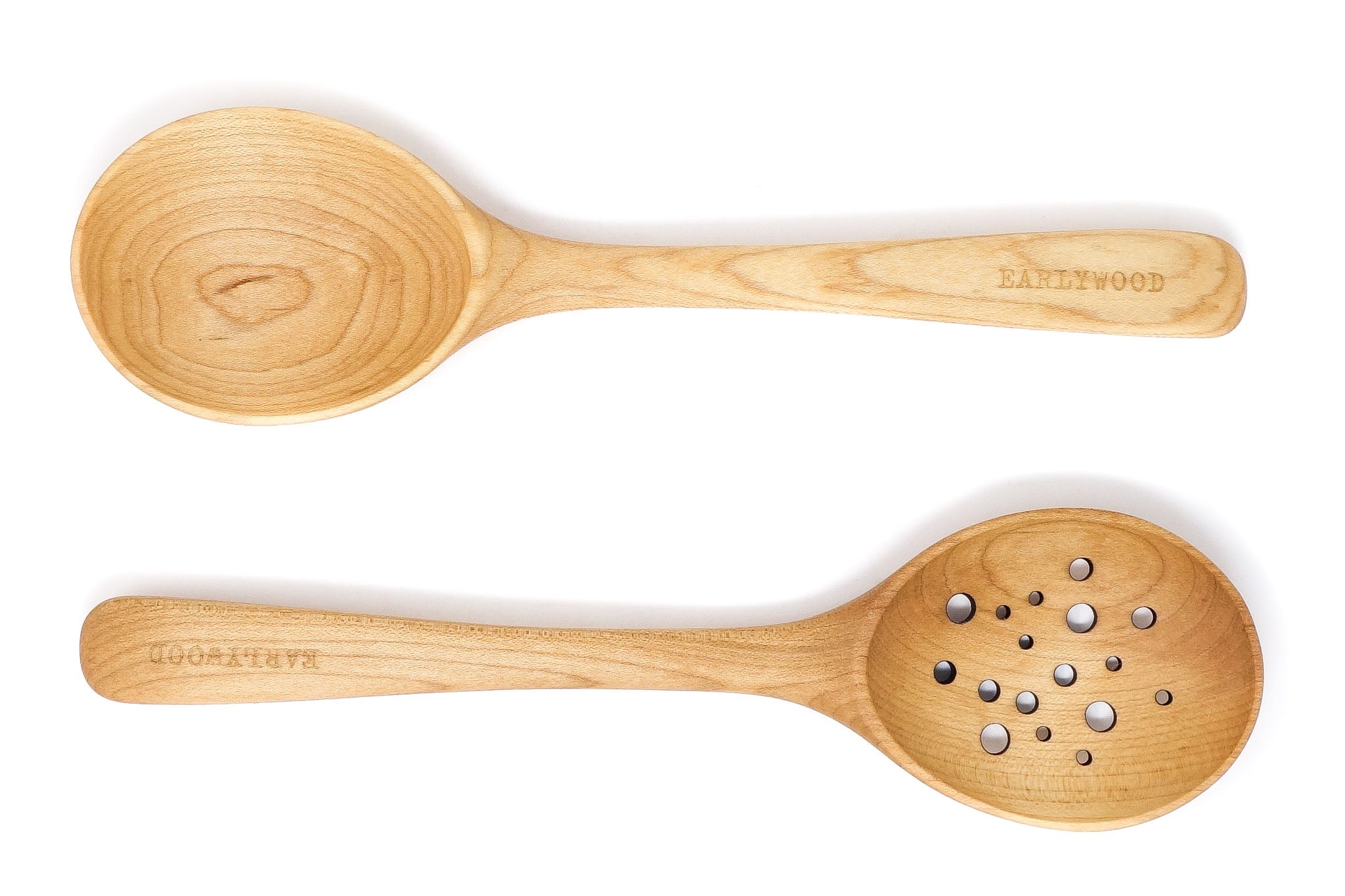 Calphalon 2 Piece Wooden Kitchen Utensil Set Wood Carved Spoon & Spatula New