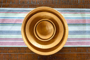 wooden fruit bowl, wooden salad bowls, and small wood bowls